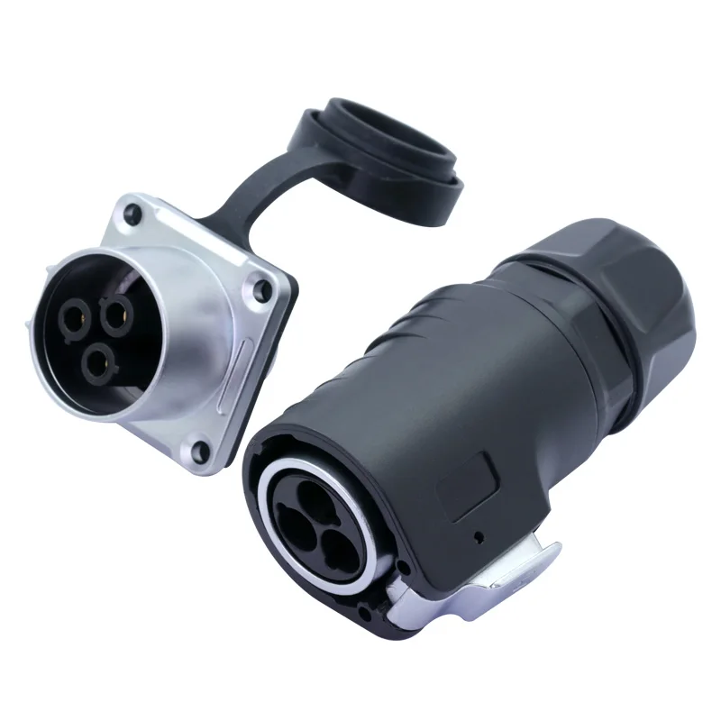 1set high-power waterproof Fast-Plug XLR Connector,3pins, Zinc alloy+plastic+pure copper contact,Current 15-50A, IP67