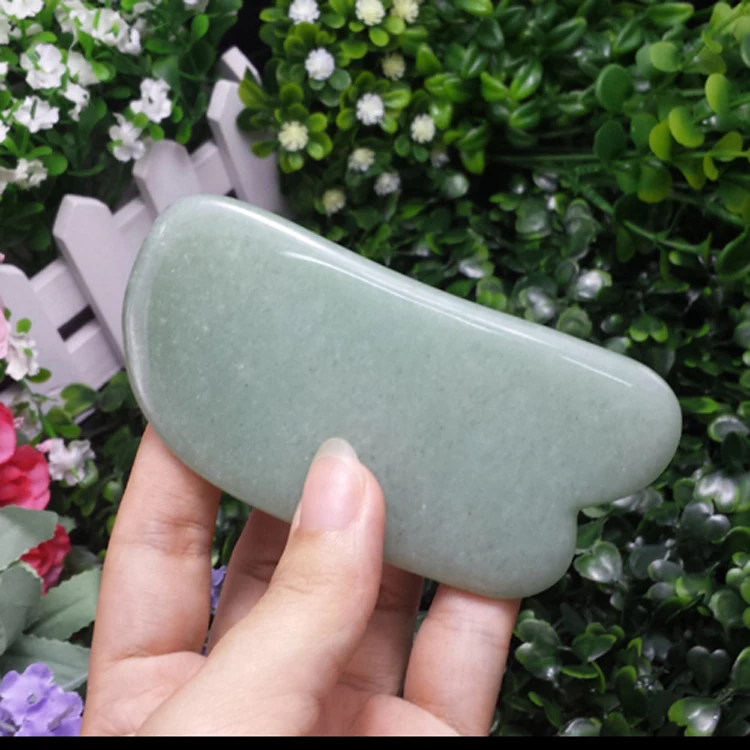 China Guasha Massage Natural Jade Massager Care Scrapping Plate Piece Square Scraper Back Neck Body Leg The Whole Massageador