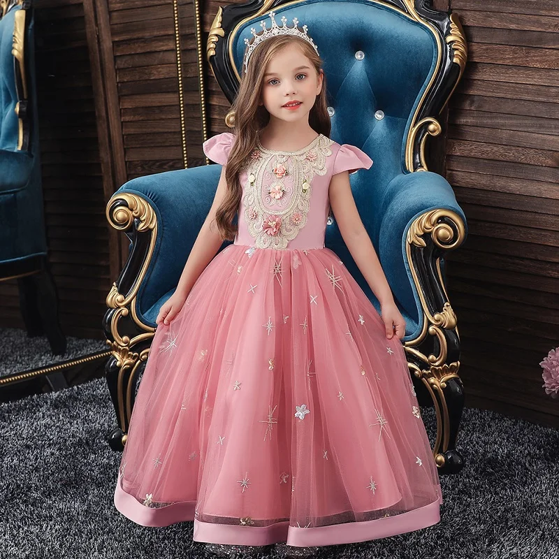 Paillettes Bella ragazza di fiore della principessa di estate del vestito tutu di compleanno di cerimonia nuziale di compleanno del vestito vestito dalla ragazza di bambino di nuovo anno costume