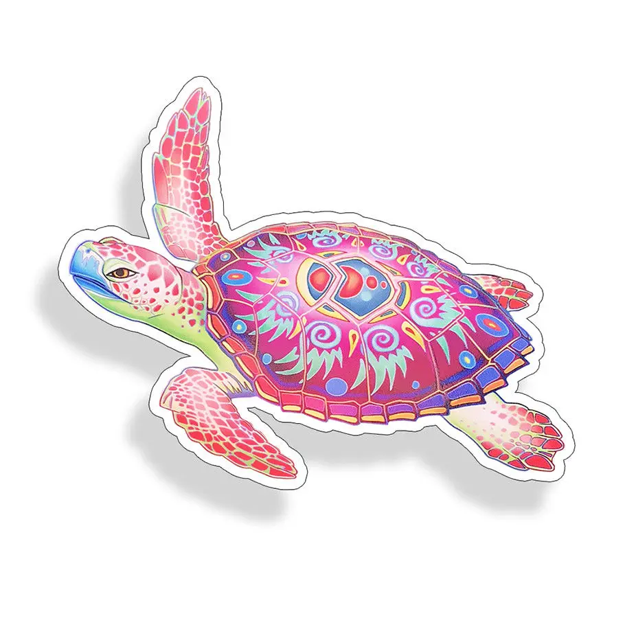 Sea Turtle Sticker Tribal Pink Purple Car Laptop Cup Cooler Beach Window Decal