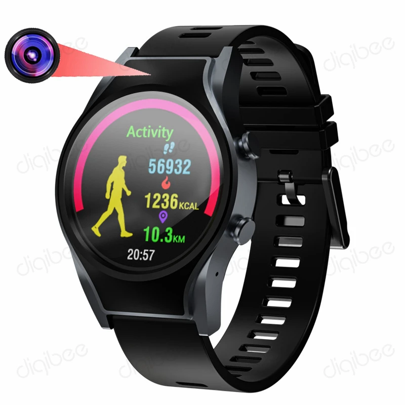 Pulsera deportiva con cámara micro espia, reloj inteligente con cámara 1080P, grabadora de voz y vídeo Invisible, pantalla táctil, rastreador de Fitness
