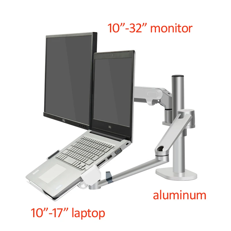 

OL-3S Multimedia 32inch LCD Monior Desktop Stand Dual Arm + 17"Laptop mount Stand Table Full Motion suporte monitor holder