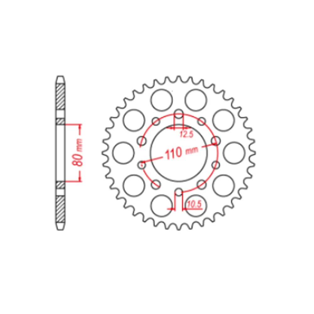 525 45T 45 Tooth Motorcycle Rear Sprocket Gear Staring Wheels For Honda NV600C Steed NV 600 PC21 XRV750 Africa Twin XRV 750 RD07