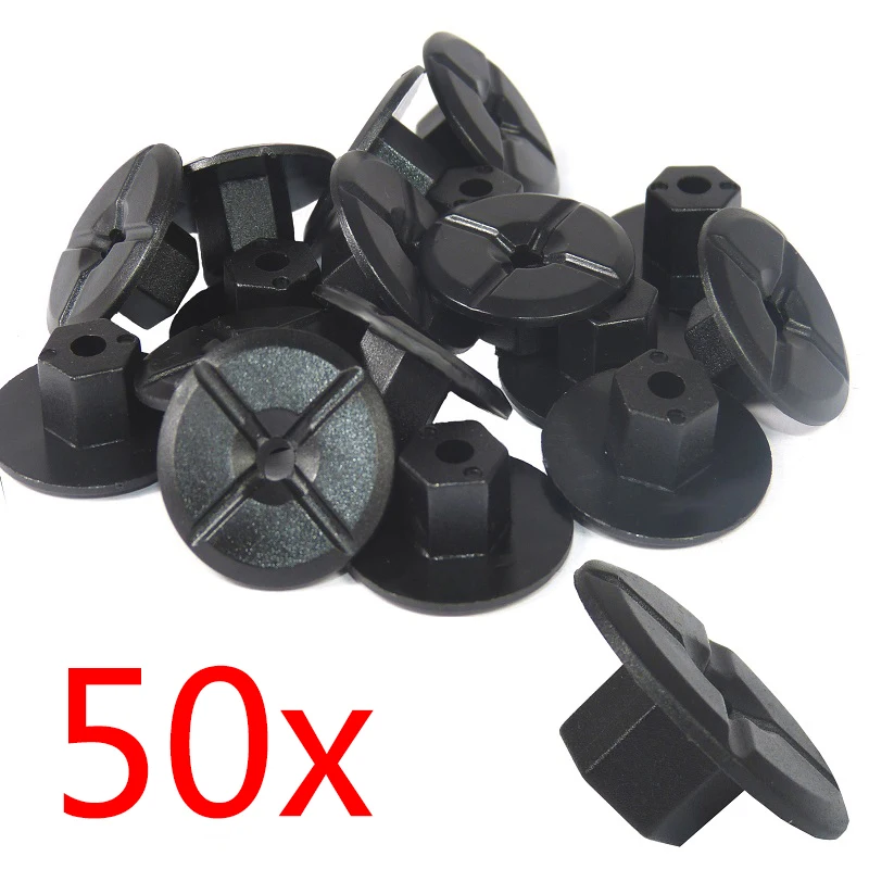 50x Plastic Unthreaded Nylon Nuts 4mm hole & large 24mm collar, Fit for Mercedes & BMW 51711958025 2019900050 K90