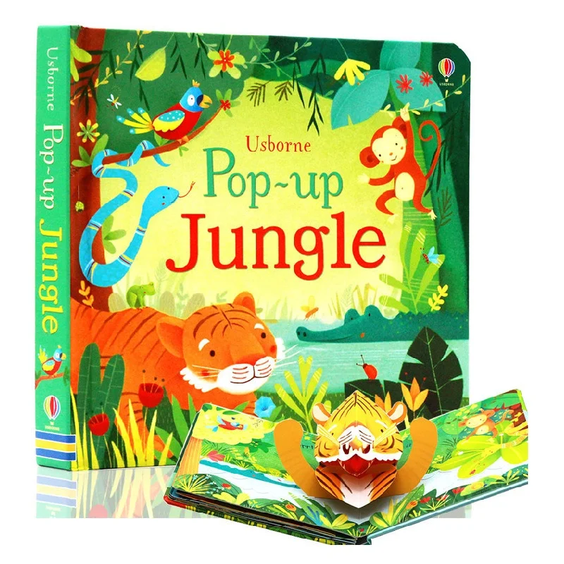 POP UP Jungle English Educational 3D Flap Picture Books Enchanted Forest Children Kids Reading Book