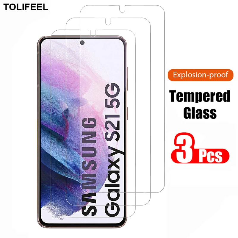 3Pcs Tempered Glass For Samsung Galaxy S21 Plus S21FE Screen Protector 9H 2.5D Phone On Film Protective Glass For Galaxy S21 5G