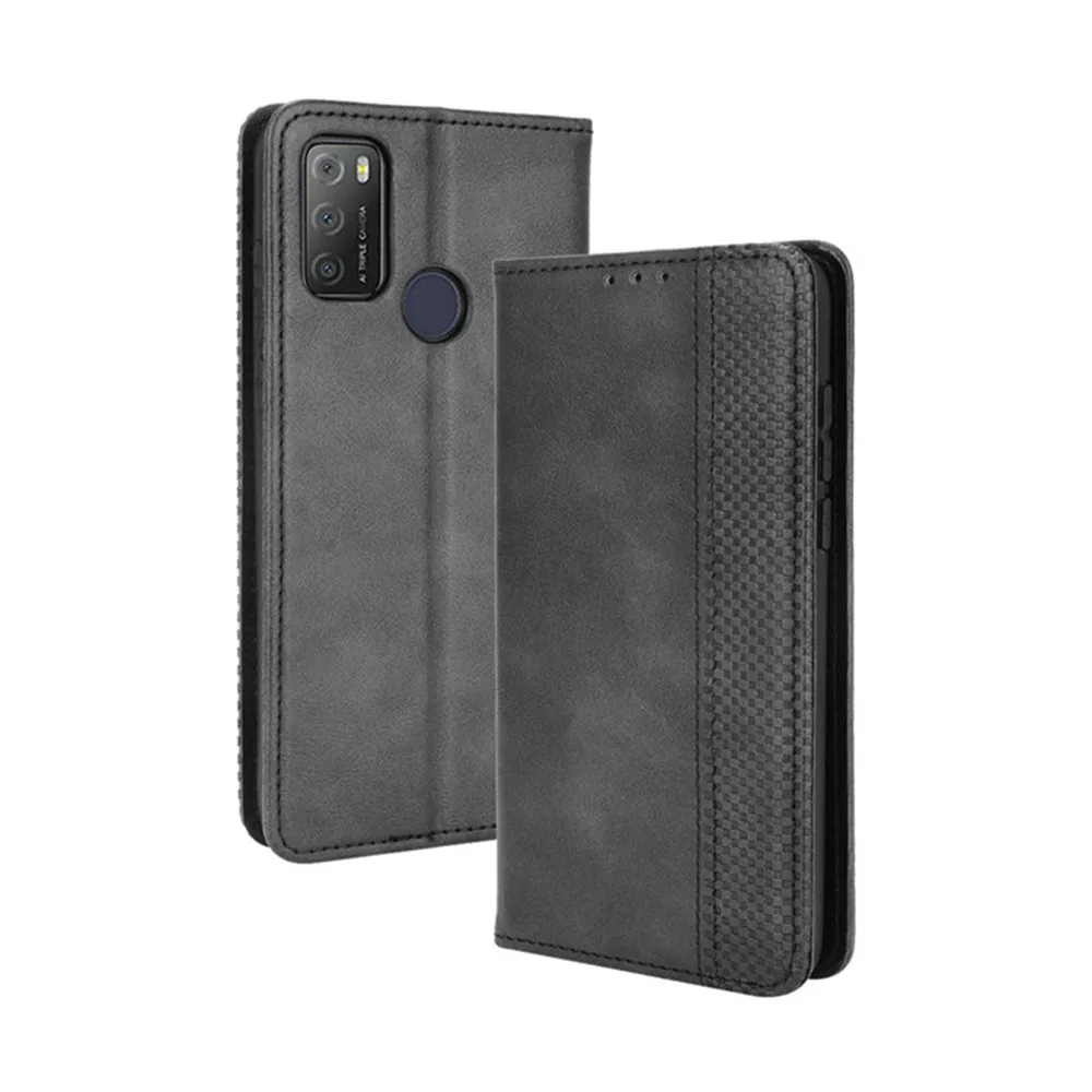 Para TCL 20E funda de lujo con tapa de cuero PU cartera funda de adsorción magnética para TCL 20E 20 E TCL20E bolsas de teléfono