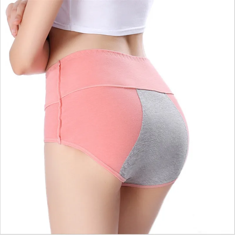 Women \'s High Waist Large Underwear Menstrual Panties 100% Cotton Briefs