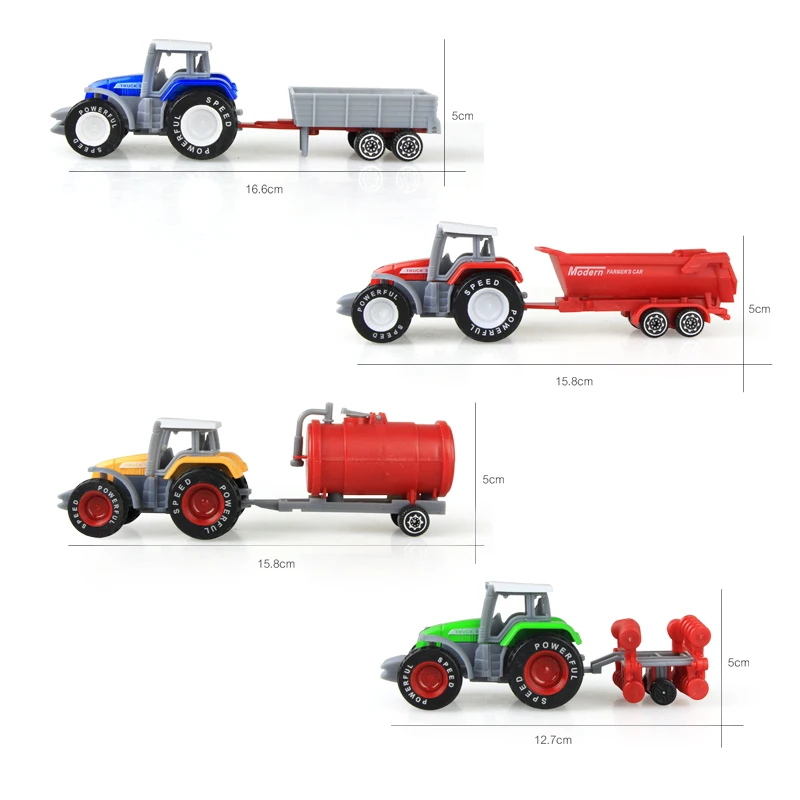 Die-cast Farm Vehicles Mini Car Model Engineering Car Model Tractor Engineering Car Tractor Toys Model for Kids Xmas Gift