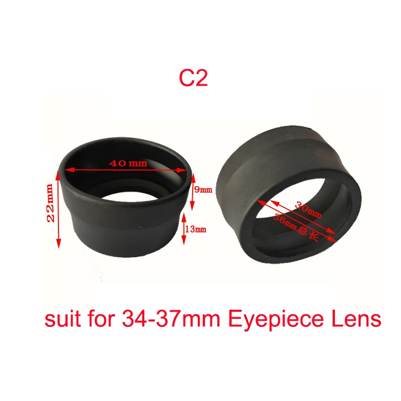 2pcs 33-38mm High Elasticity Rubber Eyepiece Eyecup Guard for 33-39mm Stereo Microscope Lens