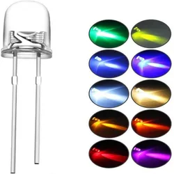 Lot d'ampoules LED rondes transparentes, 1000 pièces, 5mm, 3mm, super lumineuses, eau claire, vert, rouge, blanc, jaune, bleu, diode électroluminescente F5, F3