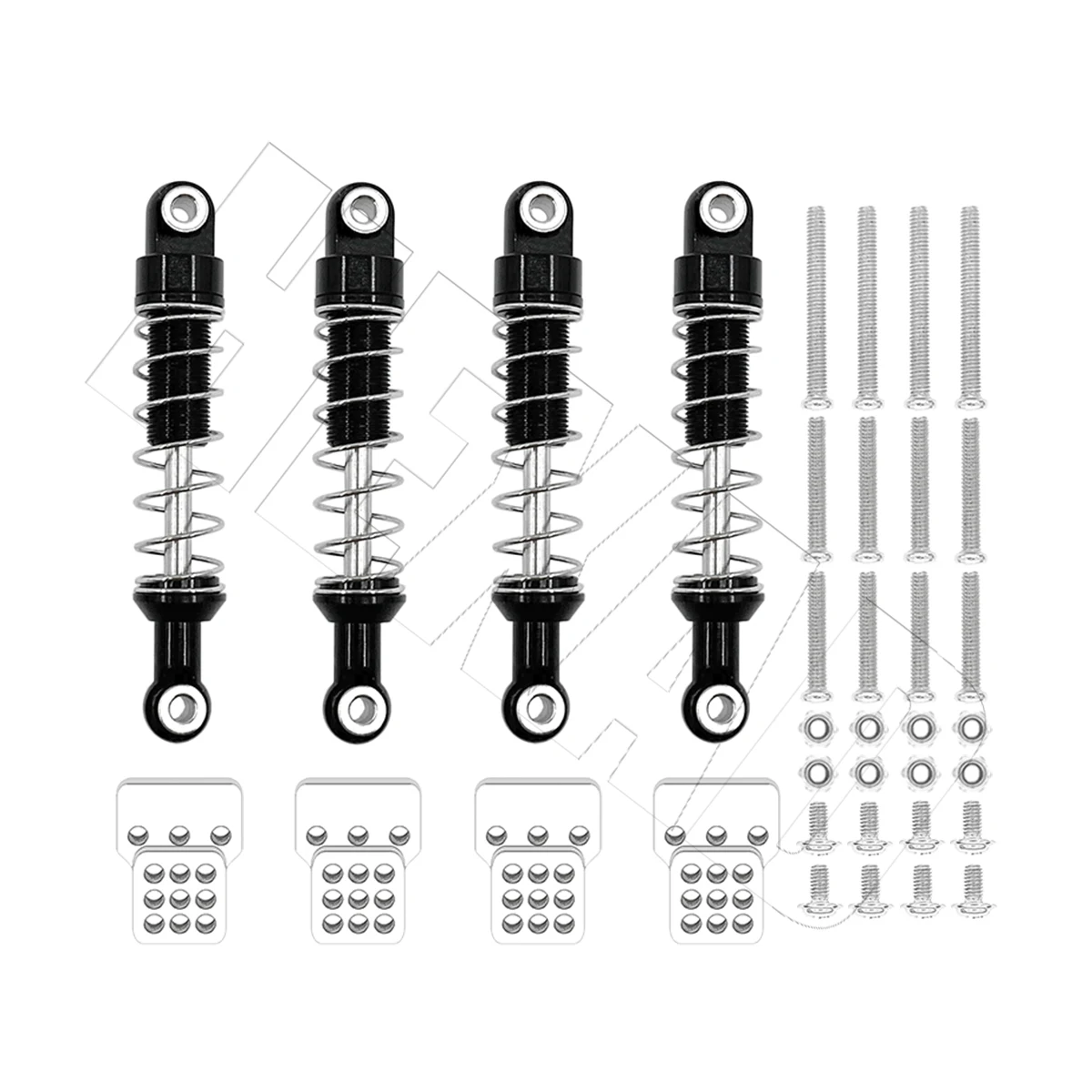 1 conjunto de wpl c14 c24 c34 c44 c54 mn d90 fj45 mn98 mn99s atualizar peças ajustável metal amortecedor com kit biela