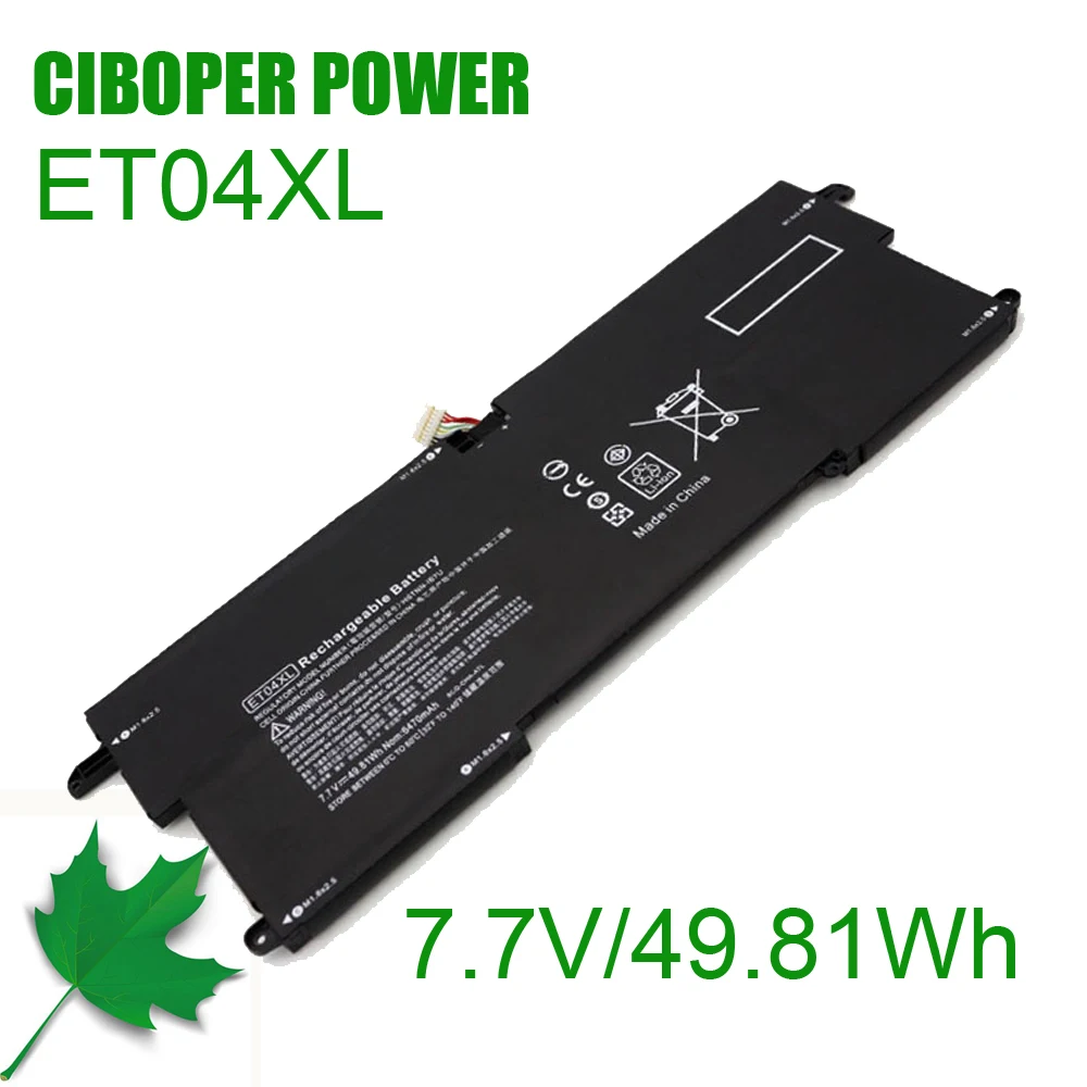 CP Laptop Battery ET04XL HSTNN-IB7U 915191-855 915030-171 7.7V 49.81Wh For EliteBook x360 1020 G2(1EP69EA) Series Notebook