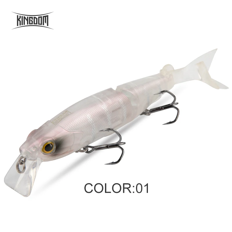 KINGDOM Minnow-Köder mit mehreren Gelenken, 120 mm, 17,5 g, schwimmende Oberfläche, harte Köder, Minnow-Swimbait, Forelle, harte Wobbler, weicher T-Schwanz-Köder
