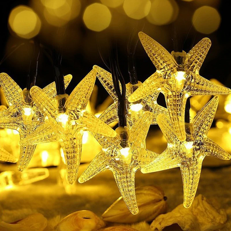 

Solar Lamp 7M 50Led Star Waterproof Warm White Fairy Light Garden Beach Decoration Outdoor Solar Led String