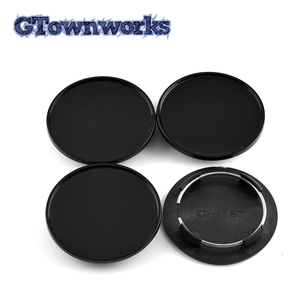 4pcs 65mm 51mm Wheel Rim Center Caps Cover Fit For #C-H187 Bright Black ABS Accessories Decoration Refit Car Styling