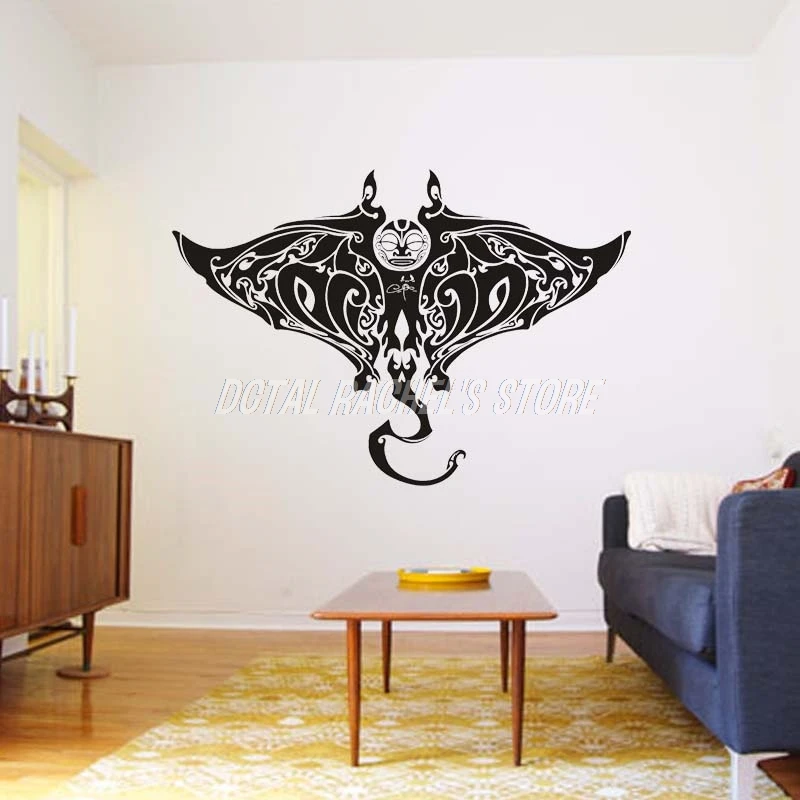 Tattoo Stingray Manta Devil Rays Warrior Africa Tribe Man Wall Decal Vinyl Decor Home Decoration Room Stickers