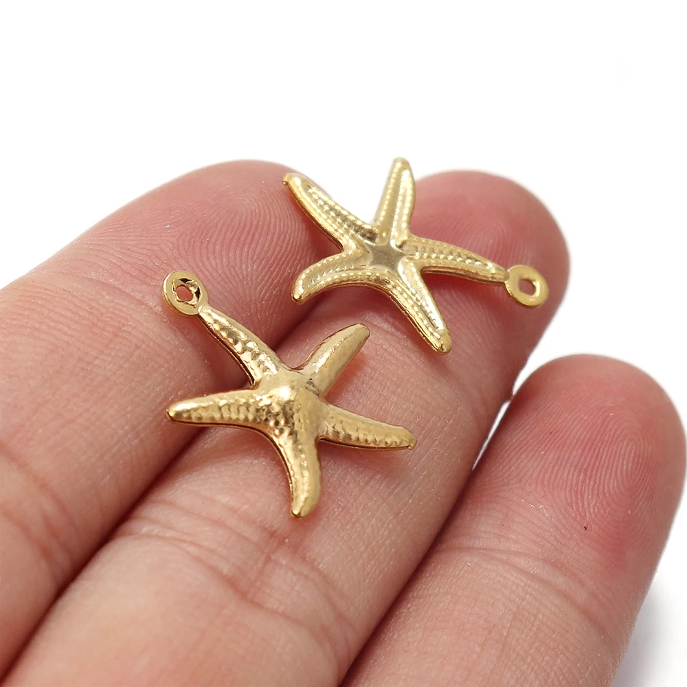 20 Stück 15mm Edelstahl-Seestern-Anhänger für Halsketten, Armbänder, DIY-Schmuckherstellung und Zubehör – Detail 5