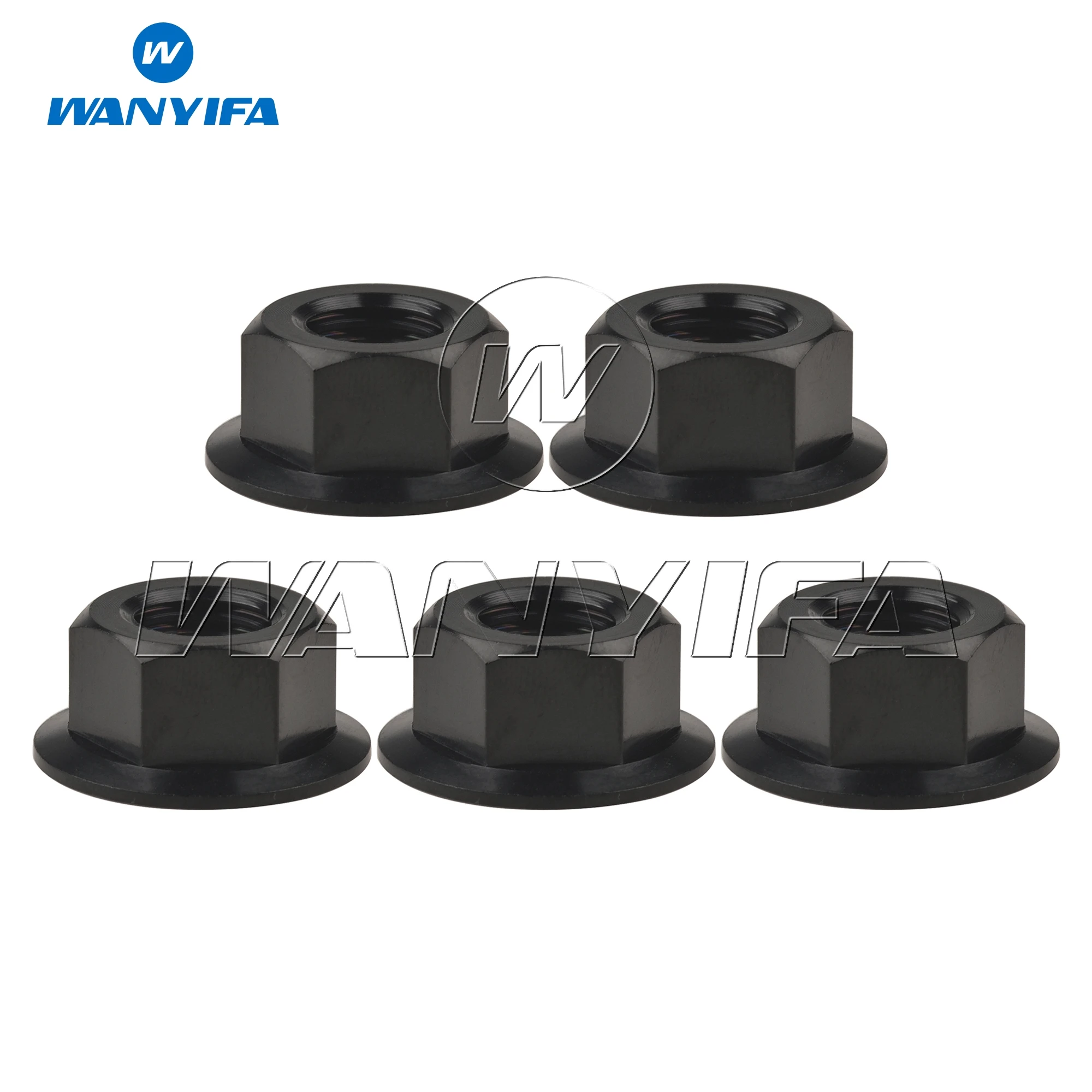 Wanyifa Titanium Nut M10 x 1.0 1.25 1.5 Sprocket Flange Nut for Honda/Suzuki/Yamaha 5pcs/lot