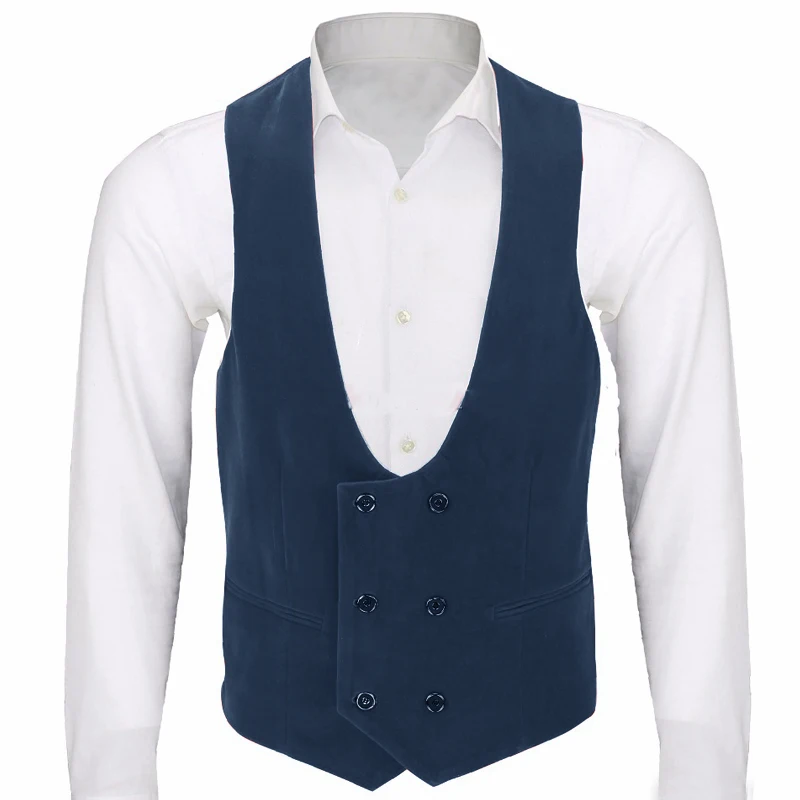 Vest for Men Velvet Suit Waistcoat Business Slim Fit Sleeveless Retro Jacket Winter Warm Vest Steampunk Waistcoat