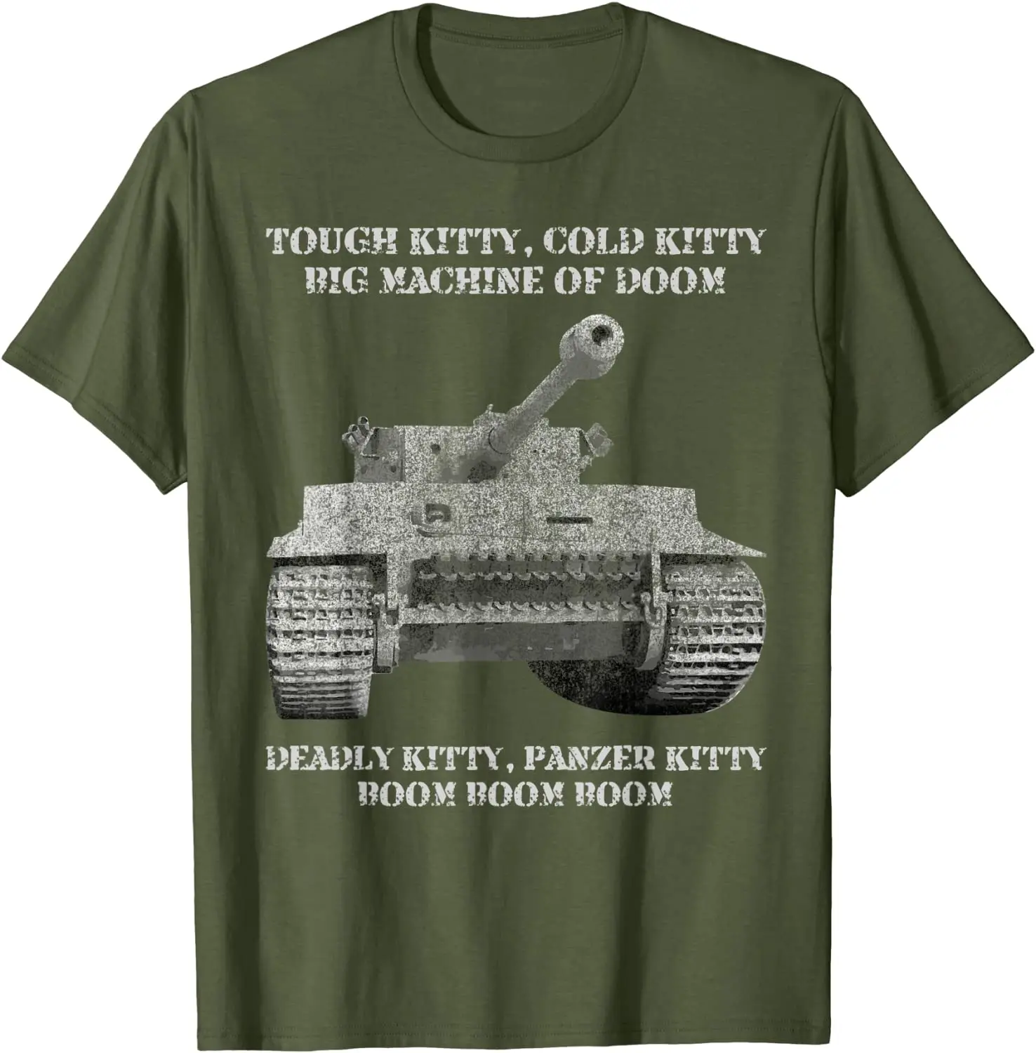 Tiger Panzer Tank Meme Tough Kitty, Cold Kitty Gift Men T-Shirt 100% Cotton Casual O-Neck t shirts
