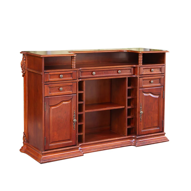 American solid wood bar table home bar cabinet wine cabinet bar open kitchen small bar