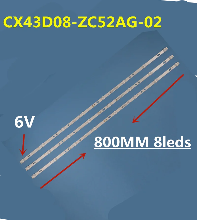

3PCS LED Backlight Strip For SKYMASTER 43" CX43D08-ZC52AG-02 MS-L3300 V2