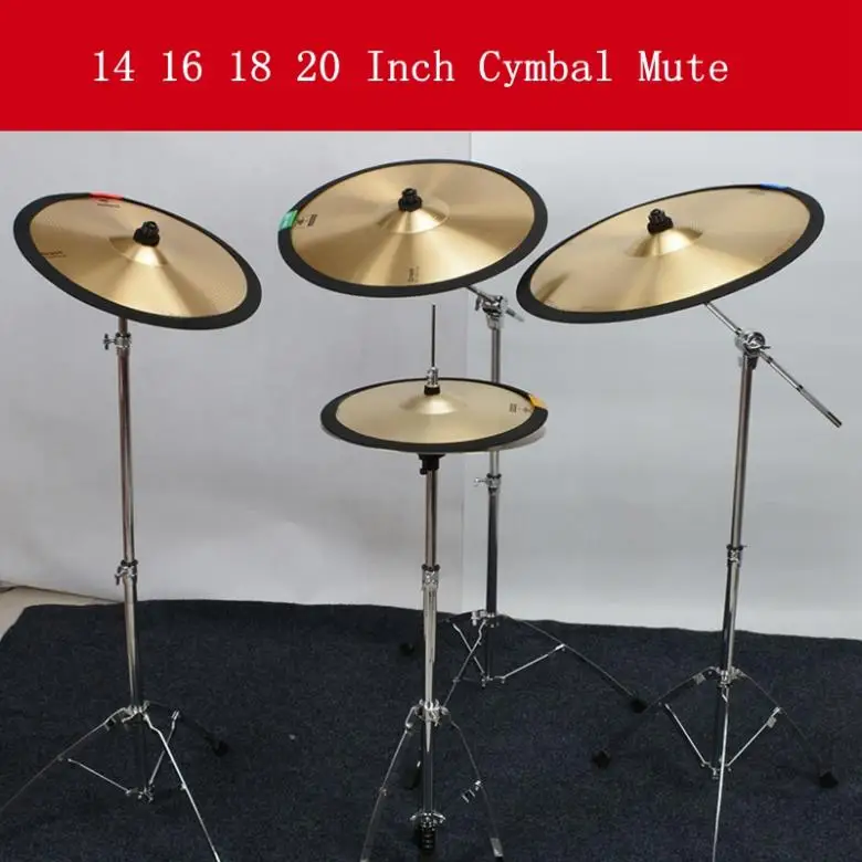 14 16 18 20 Inch Cymbal Mute Circle Ring Drum Set Hi-hat Practice Silencer