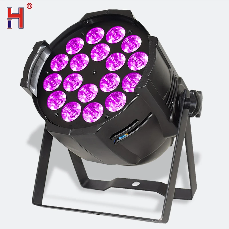 rgbw 4in1 luce della lavata de lusso controlador dmx led plana par luci dj 18x12w 01