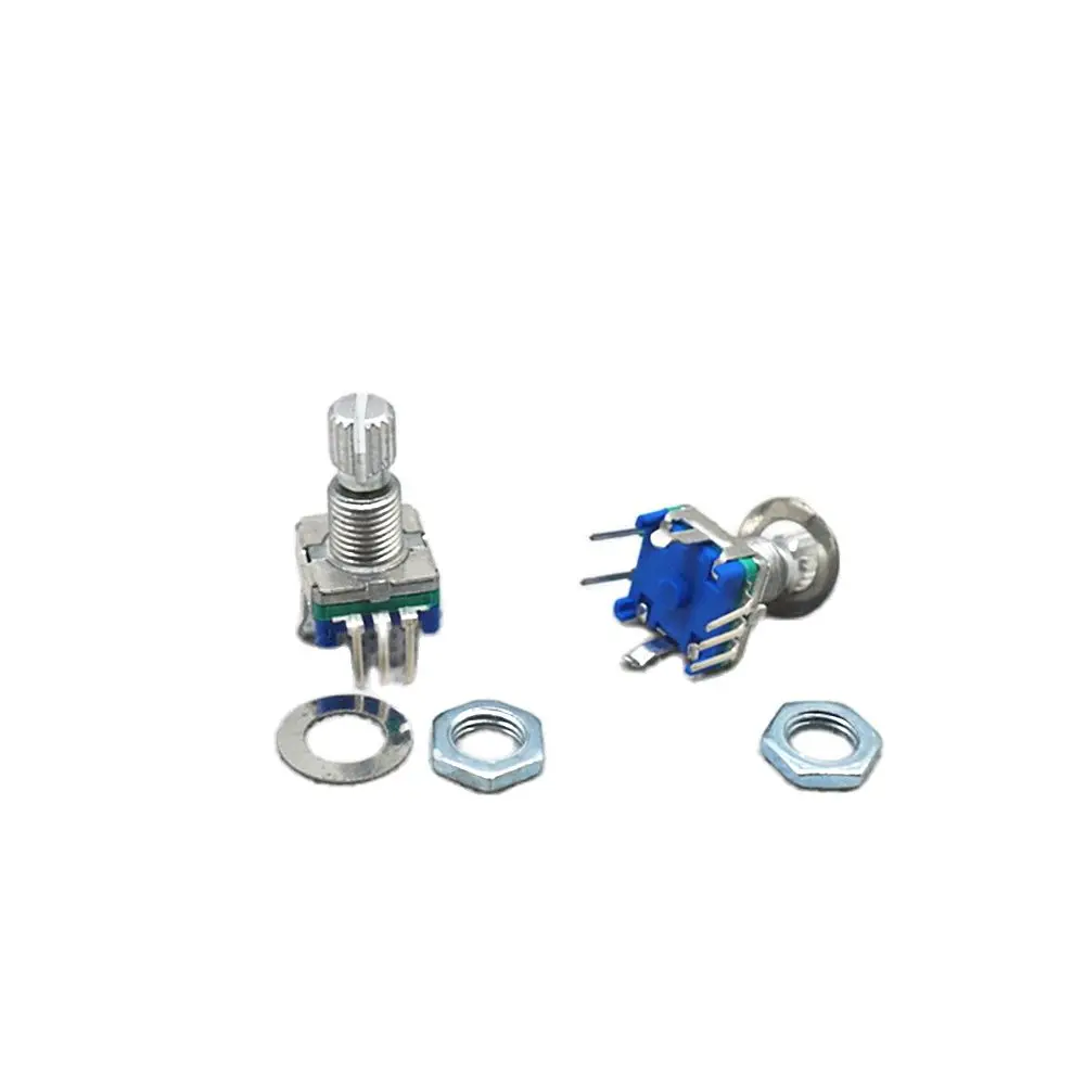 

50PCS EC11 Rotary Encoder Code Switch Digital Potentiometer with Switches 5Pin Handle Length 15mm EC11-15MM