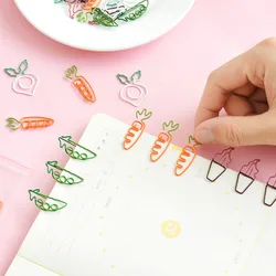 10pcs/set Kawii Metal Vegetable Icecream Paper Clip Bookmark Journal Notebook Diary Student School Office Letter Stationery Gift