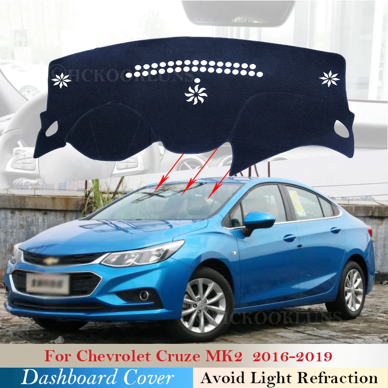 Dashboard Cover Protective Pad for Chevrolet Cruze MK2 2016 2017 2018 2019 car Accessories Dash Board Sunshade Carpet Anti-UV