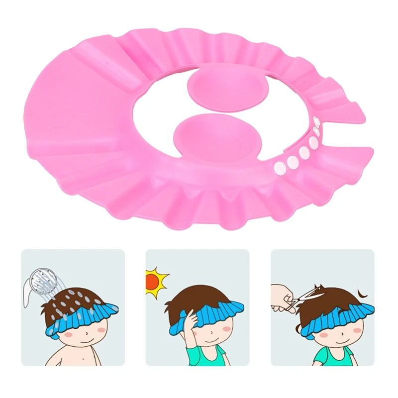 Bath Wash Hair Cap Ear Protection Children Shampoo Cap Shower Caps Baby Shower Shield Hat Safe Soft Hat Adjustable