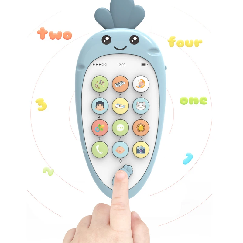 Baby Early Educational Toys Simulation TV Musical Remote Control Mobile Phone Toy Kids Funny Radish Teether Learning Toy