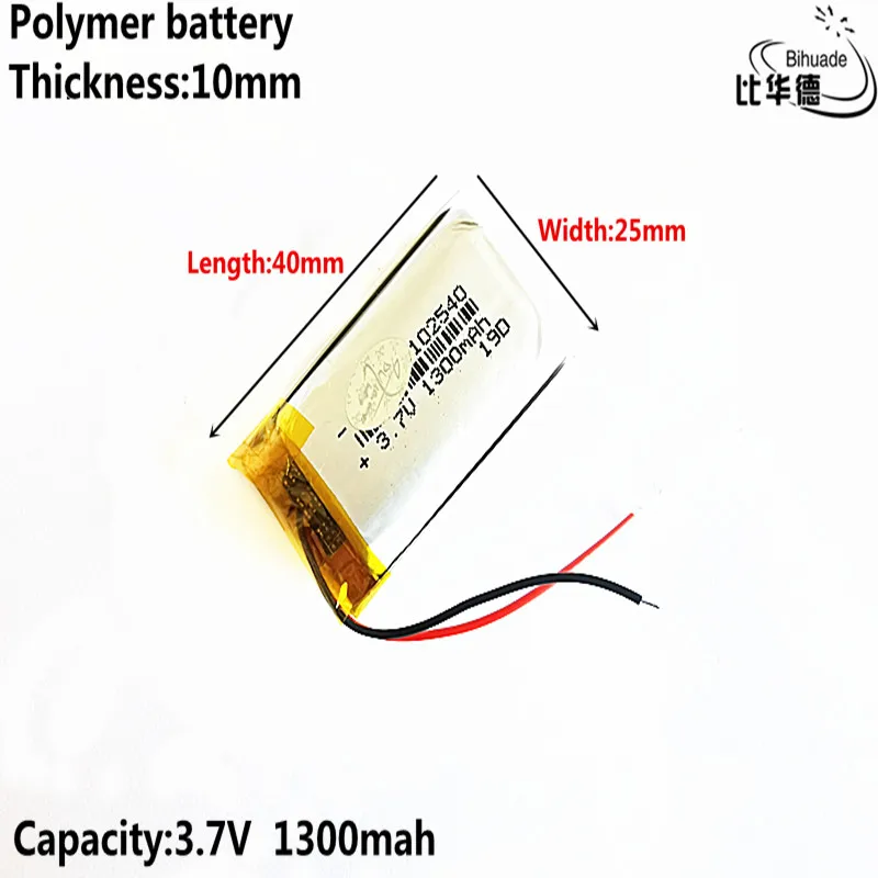 Dobrej jakości litera energii baterii 3.7 V, 1300mAH 102540, polimerowa bateria litowo-jonowa/akumulator litowo-jonowy do tablet pc BANK, GPS, mp3,