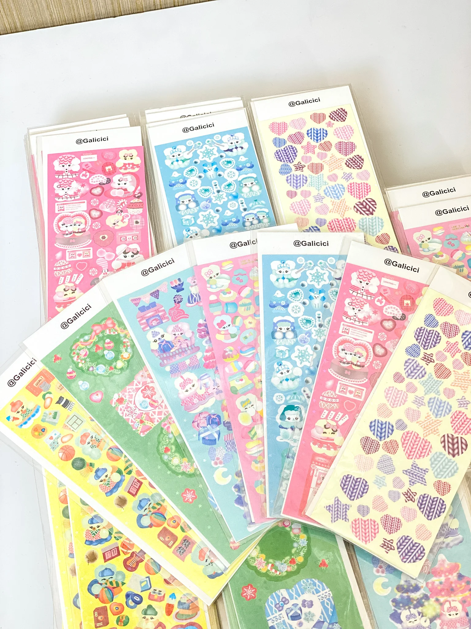 SKYSONIC New Arrival 7PCS Full Set Series Decorative Stickers Bear/Star Kawaii Kpop Idol Card Album Sticker Korean Stationery