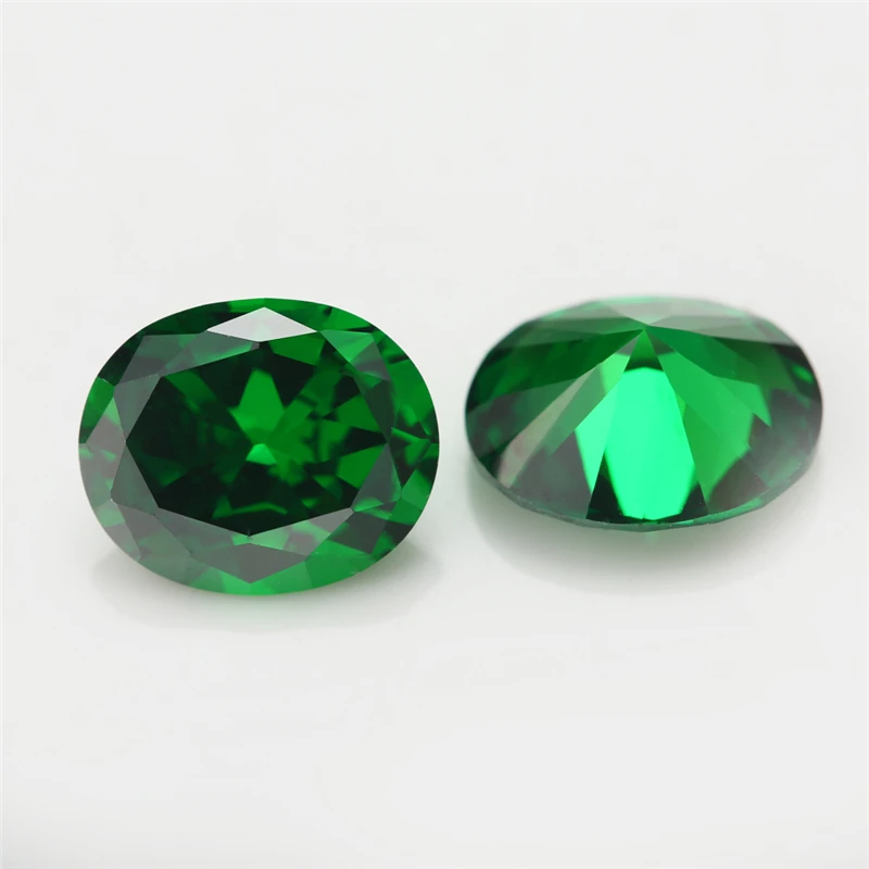 10pcs/5pcs Size 2x3-13x18mm AAAAA Oval CZ Stone Sea Blue , Green,Tanzanite  Synthetic Cubic Zirconia Loose