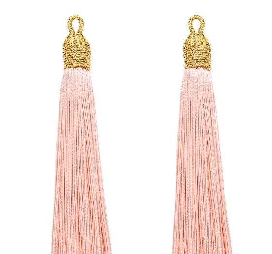 

10PCS/lot gold head Hanging rope Silk Tassels fringe sewing bang tassel trim key tassels for DIY Embellish curtain access