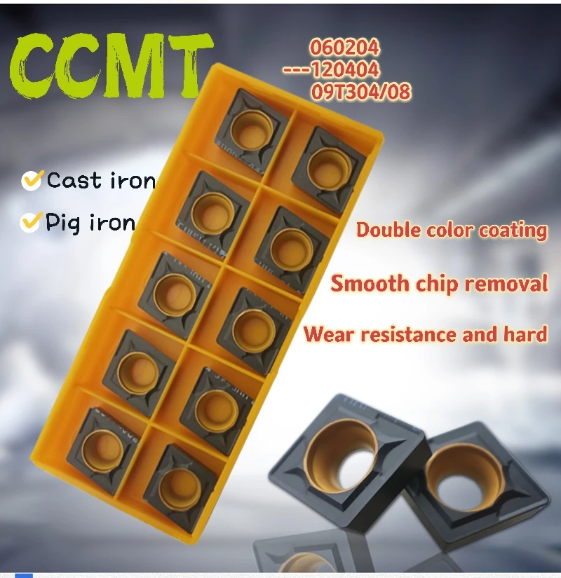 10PCS CCMT060204 / 09T304 08 / 120404 UC TE9150T Externe Interne Langweilig Drehen CNC Werkzeuge Hartmetall Einsätze für Guss eisen