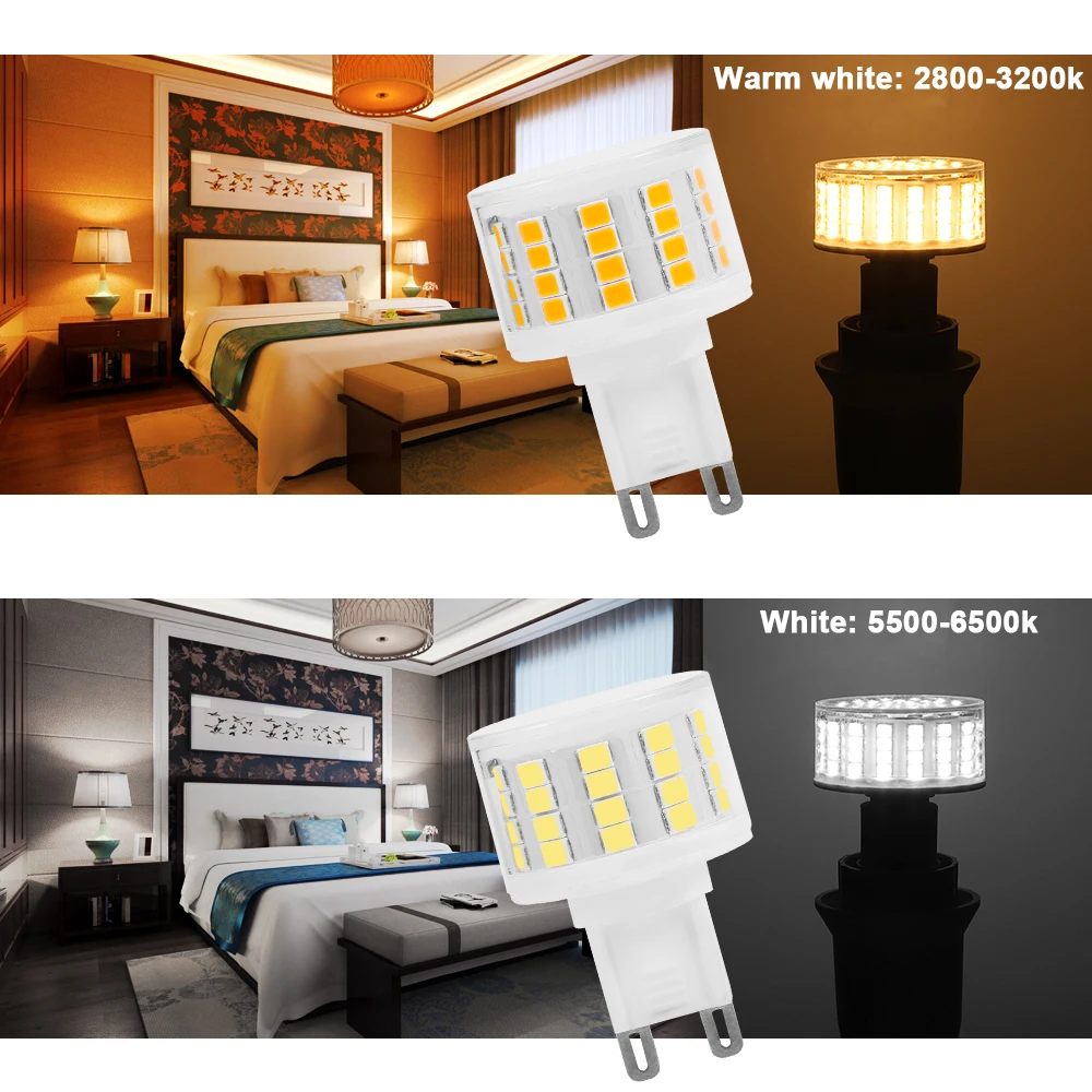 G9 E14 Led-lampe 5W 9W AC 220V SMD2835 Kein Flimmern Licht 800LM Dimmbare Kronleuchter Lampe Ersetzen 100W Halogen Beleuchtung bombilla