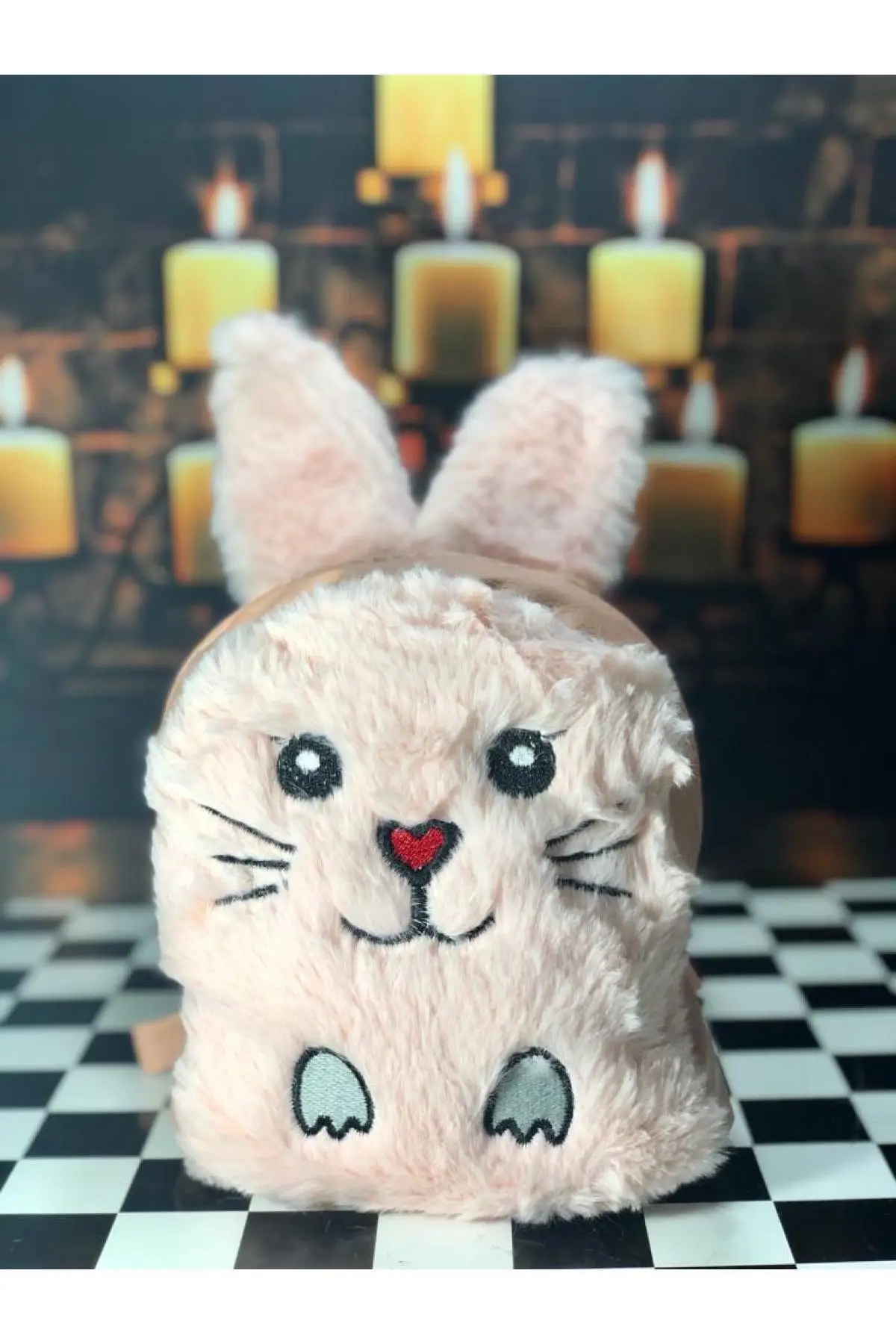 Plush Pendant Rabbit Made Backpack Bag