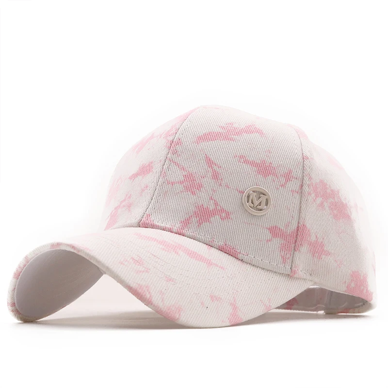 Simple Fashion Women Tie Dye Cap Multicolor Irregular Print Baseball Cap Female Outdoor Streetwear Summer Caps Hats