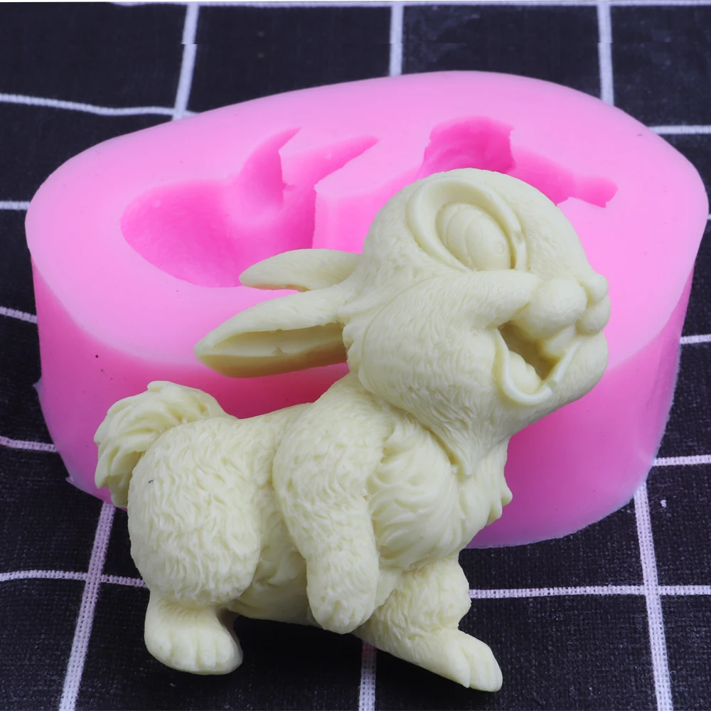 3D Cute Rabbit Shape Soap Silicone Mold Chocolate Candy Fondant Mould DIY Craft Resin Molds Cake Decoration Tools