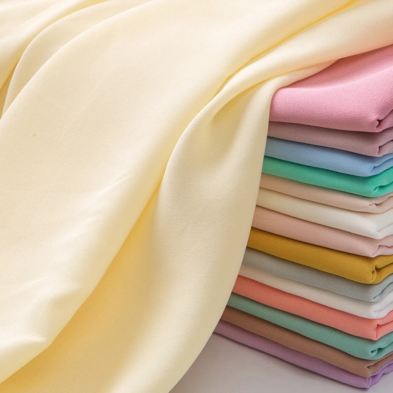 Solid Color Polyester Spun Chiffon Fabric for Sewing Clothes Dresses DIY Handmade. Accessories_4