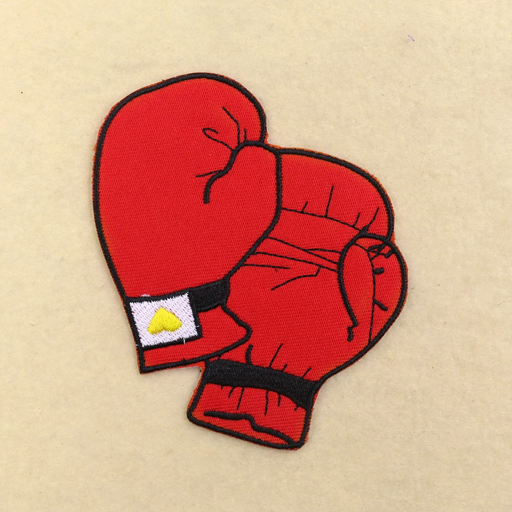 Boxing Gloves Patch Iron on Patches for Clothing DIY Apparel Sewing Fabric Clothes Stickers Embroidery Applique T-shirt Decor