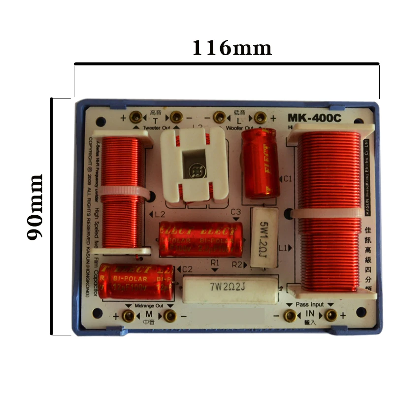 HIFIDIY LIVE MK-400C 3 Way 4 speaker Unit (tweeter + mid +2* bass )HiFi Speakers audio  Frequency Divider Crossover Filters