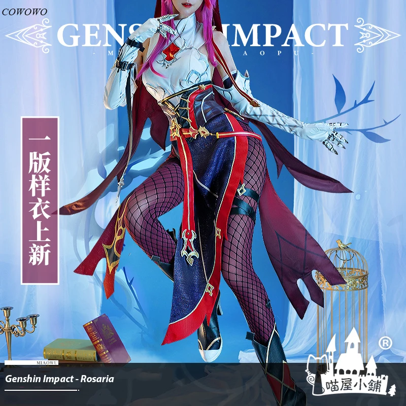 Anime! Genshin Impact Rosaria Mondstadt Nun Game Suit Mysterious Dress Uniform Cosplay Costume Halloween Party Outfit 2021 NEW