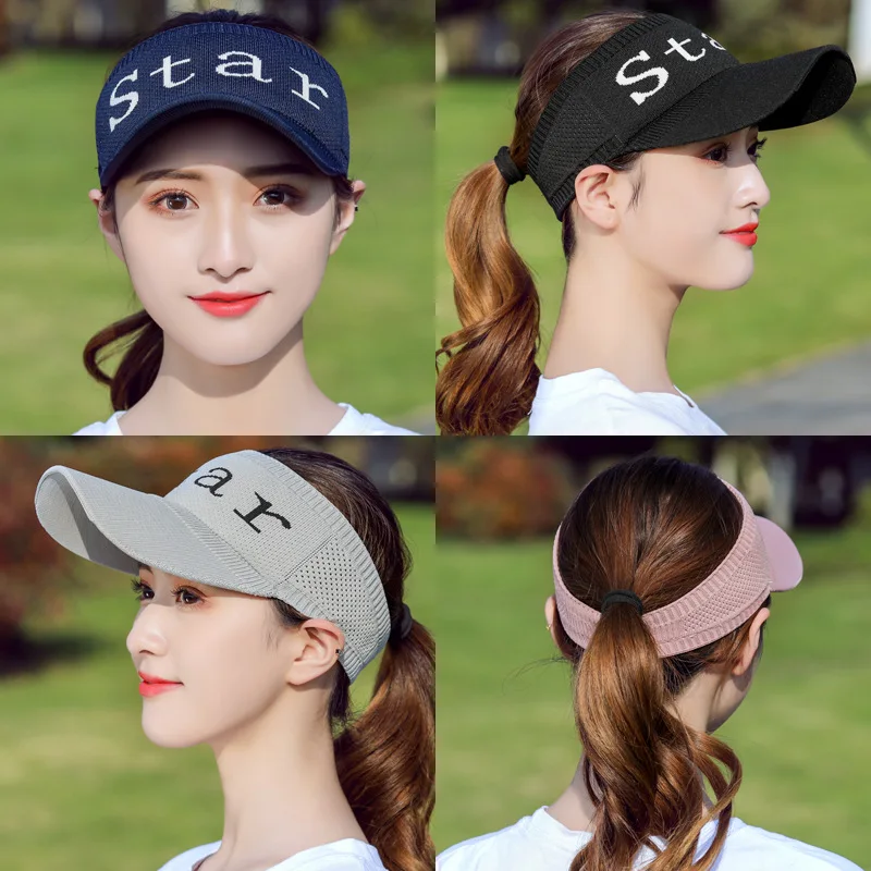 

Fashion Spring Summer Woman Outdoor Sports Empty Top Sun Hat Letter Embroidery Baseball Cap Sunscreen Hat Girl Party Gift