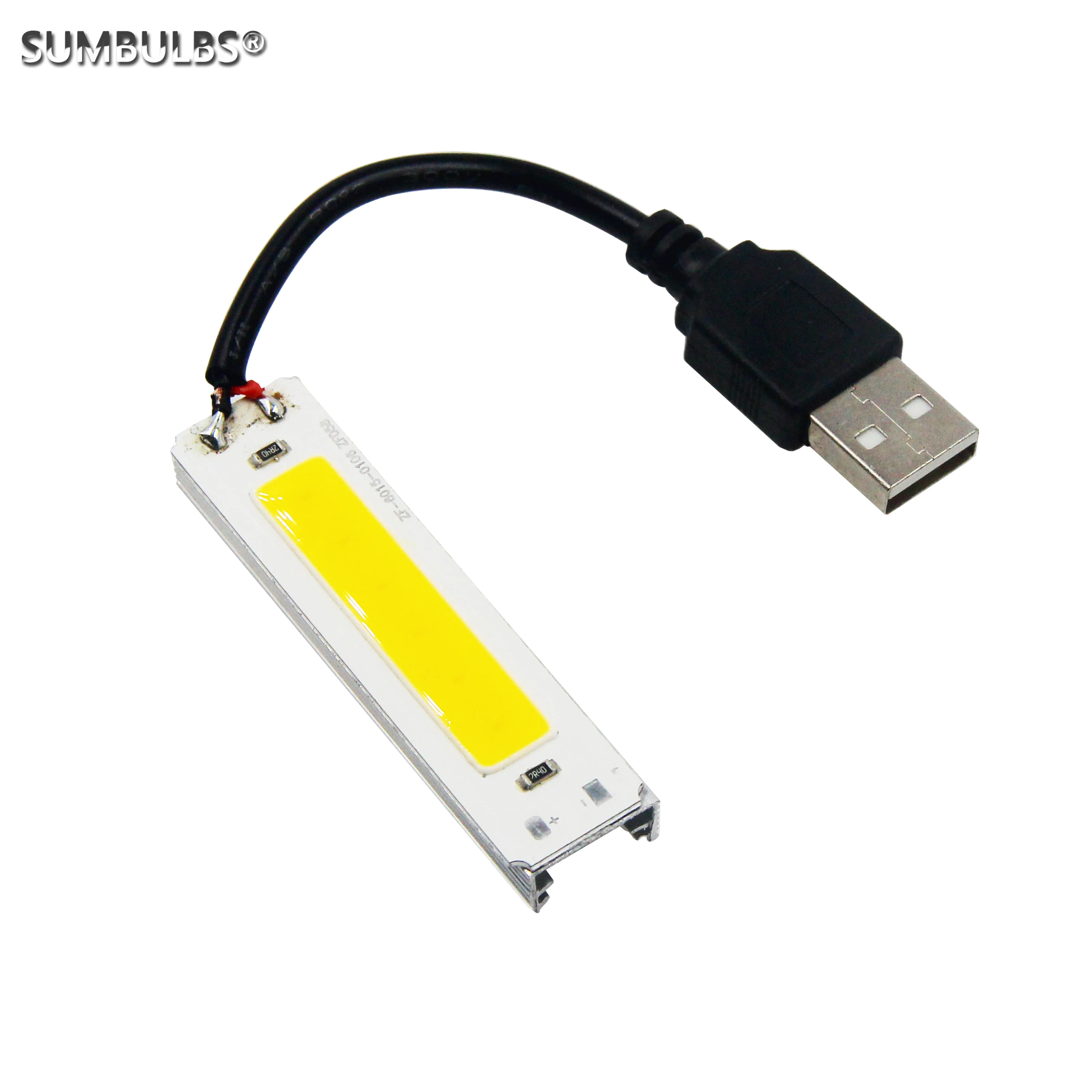 Bombilla de barra de tira COB para lámpara de trabajo DIY, 5V CC, USB, 2W, 60x15mm, blanco frío cálido, 3000K, 6500K