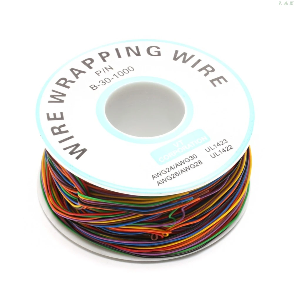 PCB Test Core Line 30AWG Wire Single Tinned Copper Wire 8-color Board Cable Roll   M12 dropship